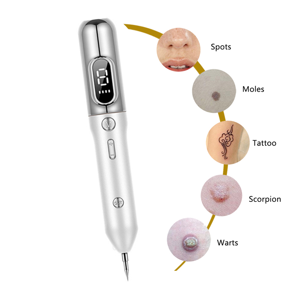 Plasma Pen LCD 9 Levels Tattoo Laser Remover Skin Care Beauty Device Tag Black Dot Wart Spot Dark Mole Removal Pen