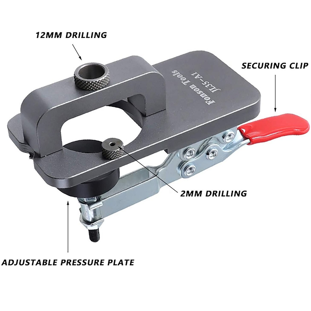 35mm Hinge Boring Jig Kit Woodworking Hole Drilling Guide Locator Tool for Door Cabinets Woodworking DIY Carpentry