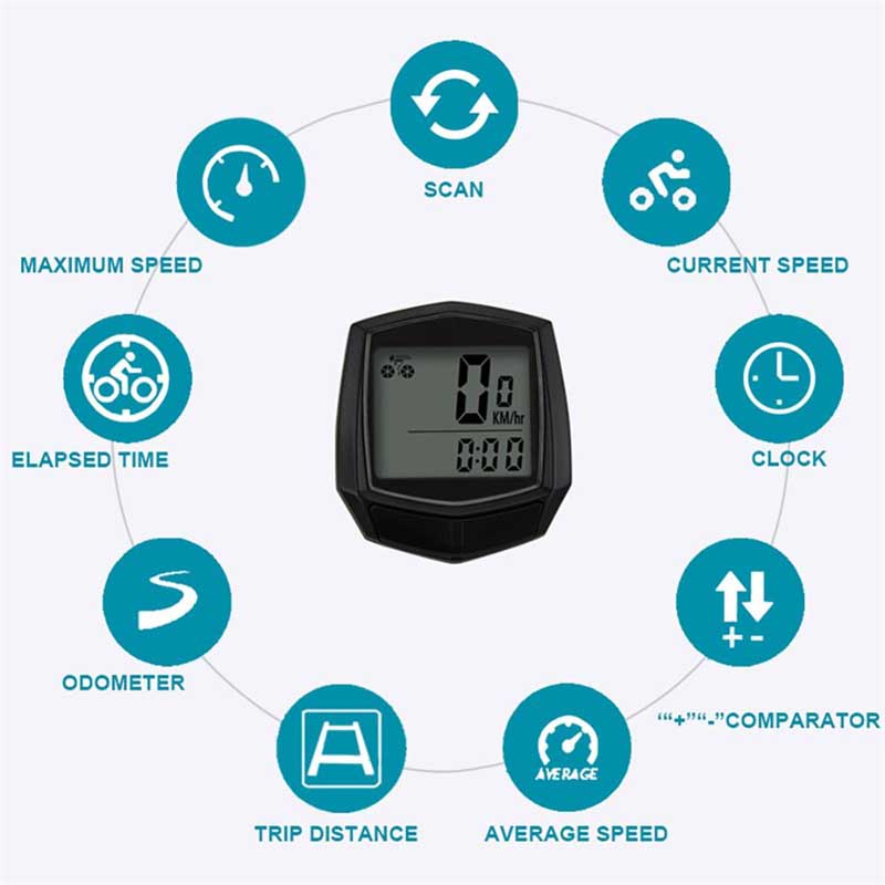1PC Waterproof Wired Digital Bike Ride Speedometer Odometer Bicycle Cycling Speed Counter Code Table Bicycle Accessories