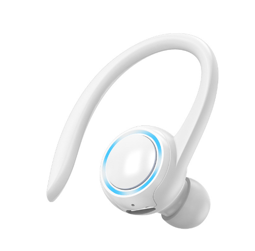 Bluetooth Waterproof Hanging Single Ear Wireless Earbuds with Noise Cancelling HiFi Music Headphone Sports Business Headset