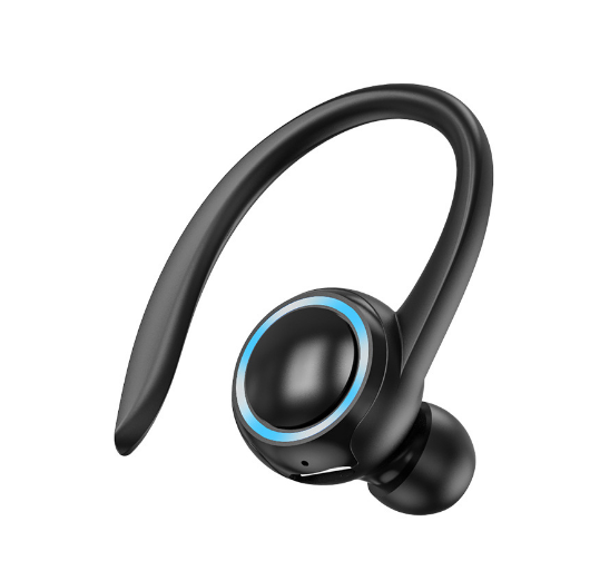 Bluetooth Waterproof Hanging Single Ear Wireless Earbuds with Noise Cancelling HiFi Music Headphone Sports Business Headset