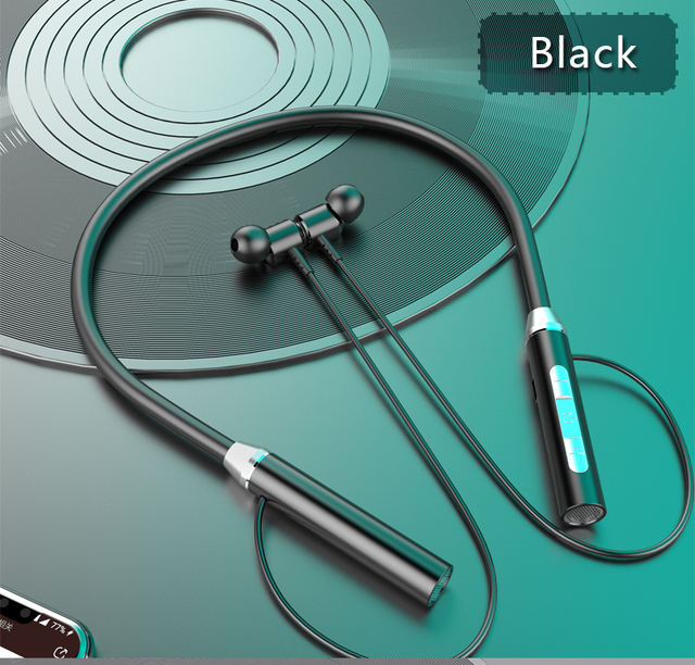 Neck-mounted bluetooth headset sports wireless headset neck-mounted large battery with card binaural magnetic suction