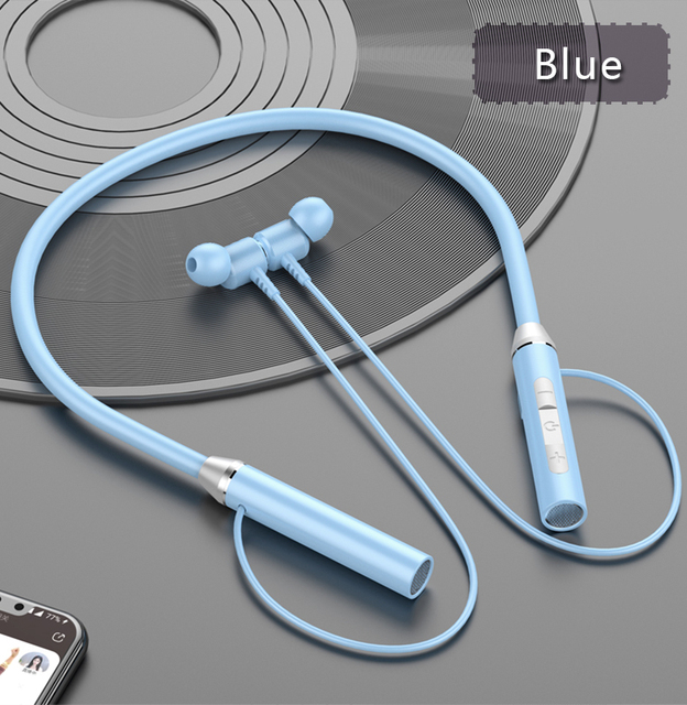 Neck-mounted bluetooth headset sports wireless headset neck-mounted large battery with card binaural magnetic suction