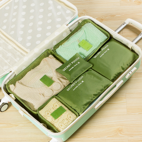 6PCS/Set High Quality Travel Mesh Organizer Bag Luggage Organizer for Clothing Suitcase Bags Packing Cube Portable Storage Case