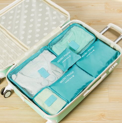 6PCS/Set High Quality Travel Mesh Organizer Bag Luggage Organizer for Clothing Suitcase Bags Packing Cube Portable Storage Case