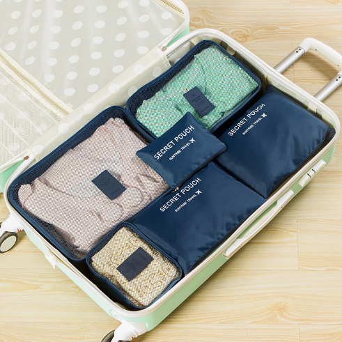 6PCS/Set High Quality Travel Mesh Organizer Bag Luggage Organizer for Clothing Suitcase Bags Packing Cube Portable Storage Case