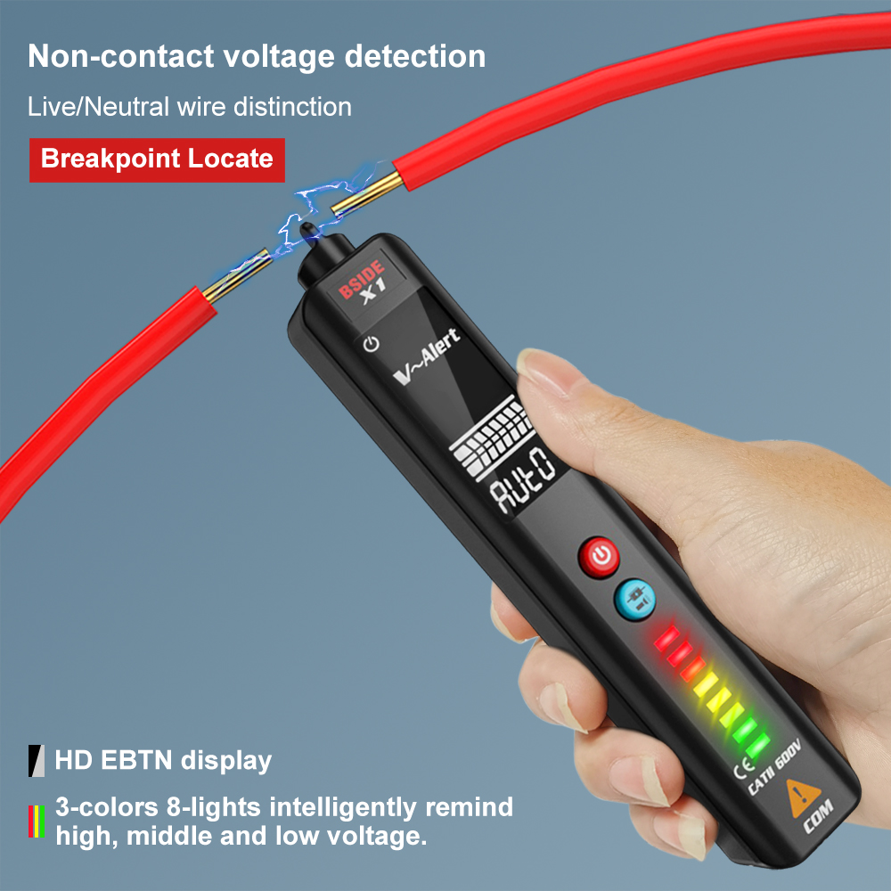 X1 Non-contact Voltage Detector Multimeter Intelligent test pencil Large screen Electric tester Live wire Hz Meter