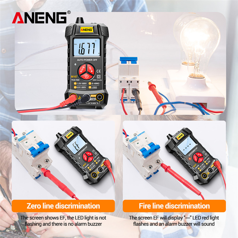 M167 Digital Mini Multimeter AC/DC Electrical Instruments Tester Transistor multi meter