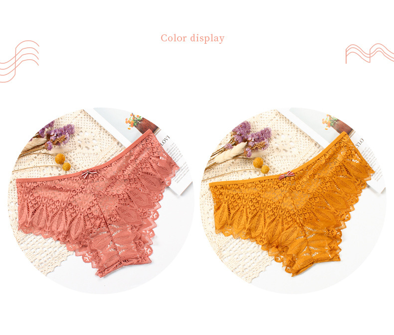 Sexy Women Panties Lace Cross Straps Underwear Middle Waist Cotton Crotch Underpants Hollow Out Thongs Female