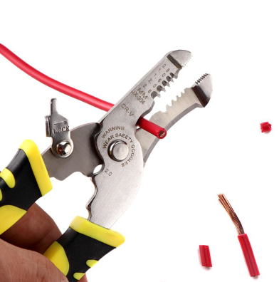 Multifunctional Wire Stripper Pliers Cable Cutter Needle Nose Pliers Crimping Stripping Hand Tool Rubber Handle for Electrician