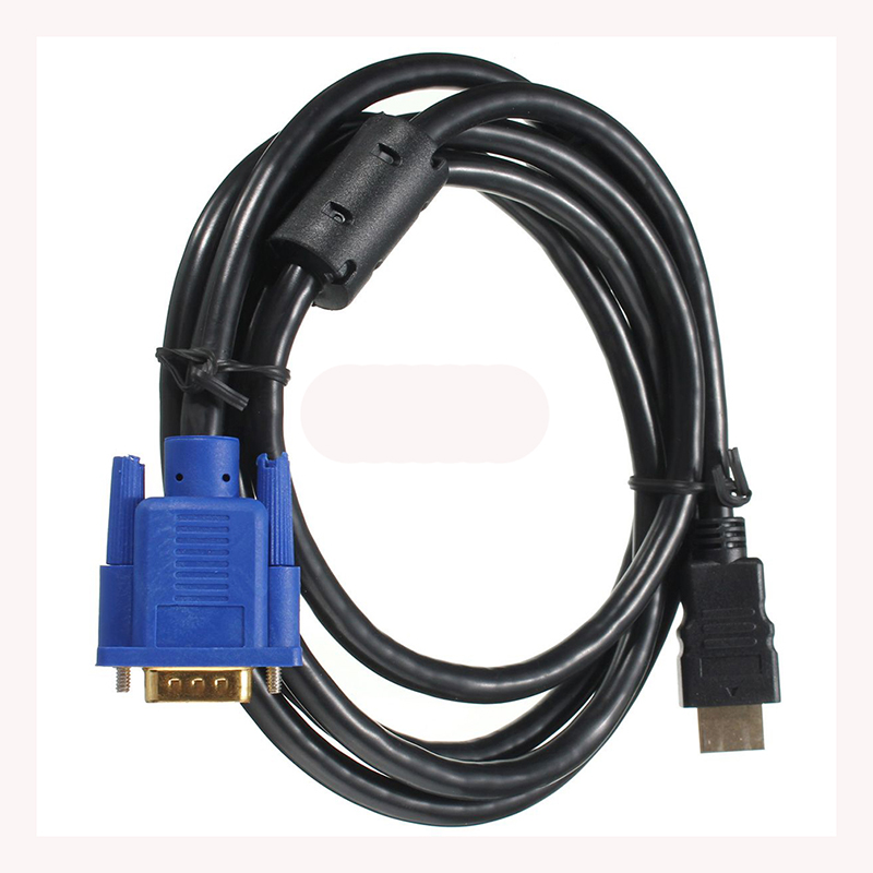 For PC TV Black cable HDTV 1.8M HDMI Male to VGA adapter Cable connector