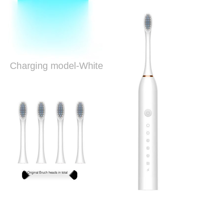 USB Charger Rechargeable Tooth Brushes Replacement Heads Set ElectricToothbrush Timer Brush 6 Mode