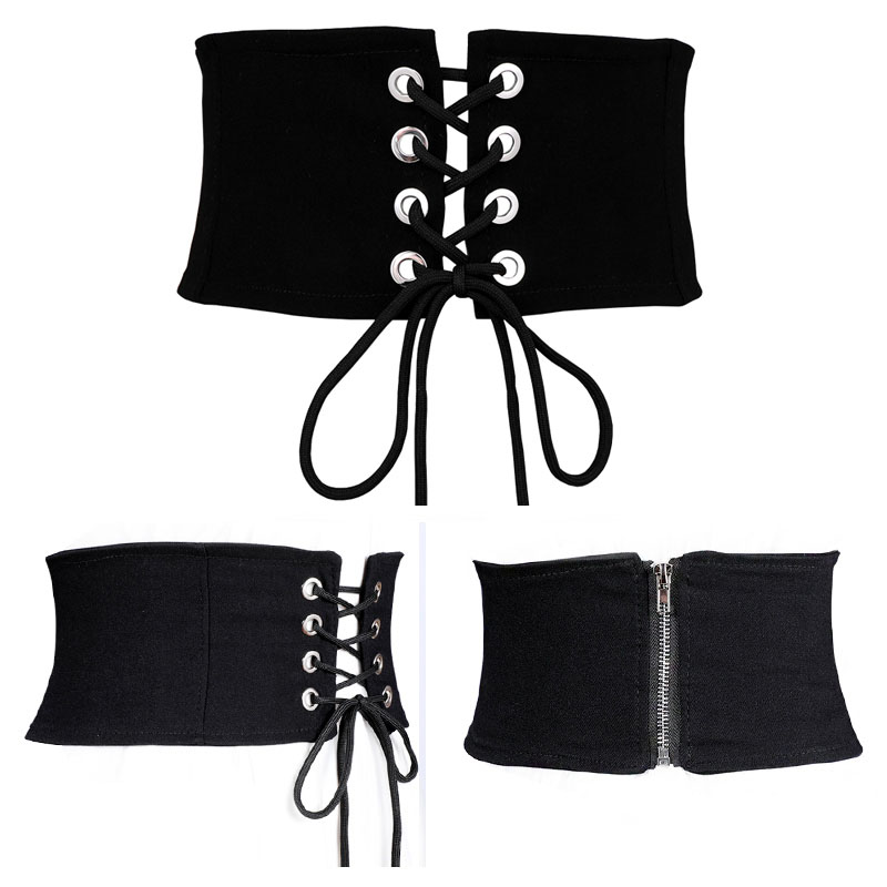 Zipper Cummerbunds Elastic Wide Waist Belts Fashion Women's Corset Belt Black Dress Designer Waistbands Lady