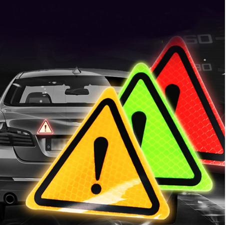Motorcycle Triangle Warning Label DIY Reflective Warning Sticker Reflective Stickers Car Bodywork Decorative Paster