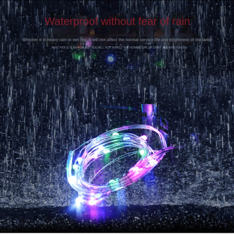 Front and Rear Waterproof Spoke Tail Light Cycling Decoration Tire Strip Light Bicycle Accessories LED Bicycle Wheel Lights