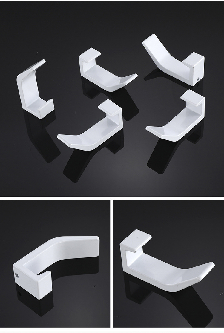 1pc Bedroom Robe Hook Livingroom Kitchen Accessories No Drilling Double Hook Black White Towel Hook For Bathroom Clothes Coat Hook