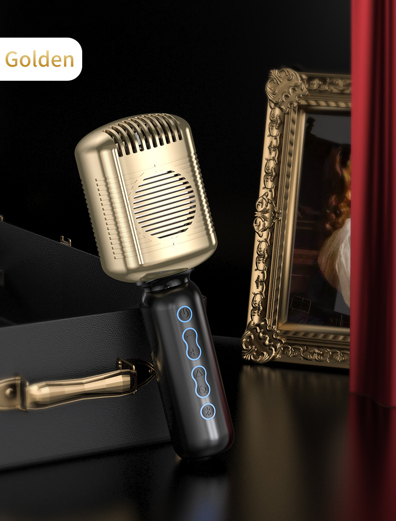Condenser  Bluetooth Karaoke Portable Microphone Mic Retro Microphone, Classic Retro Style