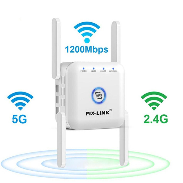 Router Amplifier Long Range Extender 1200M Wireless Booster Home Wi-Fi Signal AP WPS 5G /2.4G WiFi Repeater