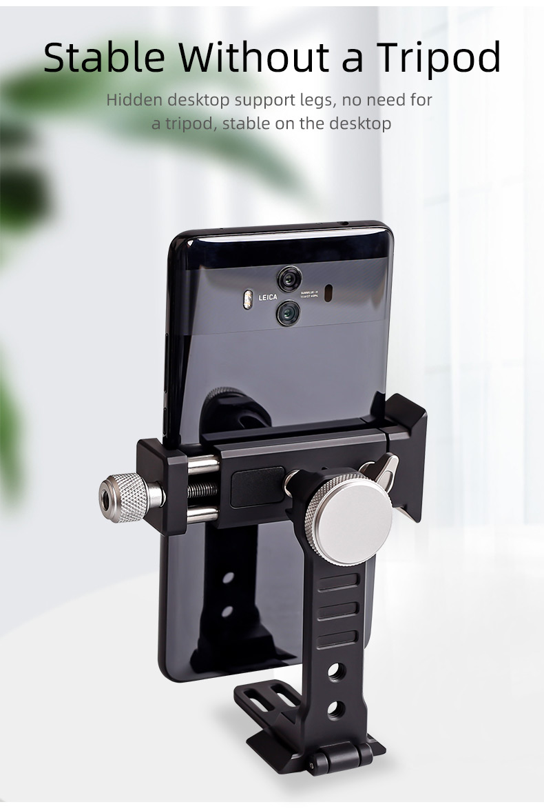 Degree Rotation Mobile Clamp For ARCA Style Plate Universal All Metal Phone Tripod Mount Holder Clip Adapter 360