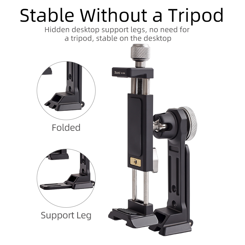 Degree Rotation Mobile Clamp For ARCA Style Plate Universal All Metal Phone Tripod Mount Holder Clip Adapter 360