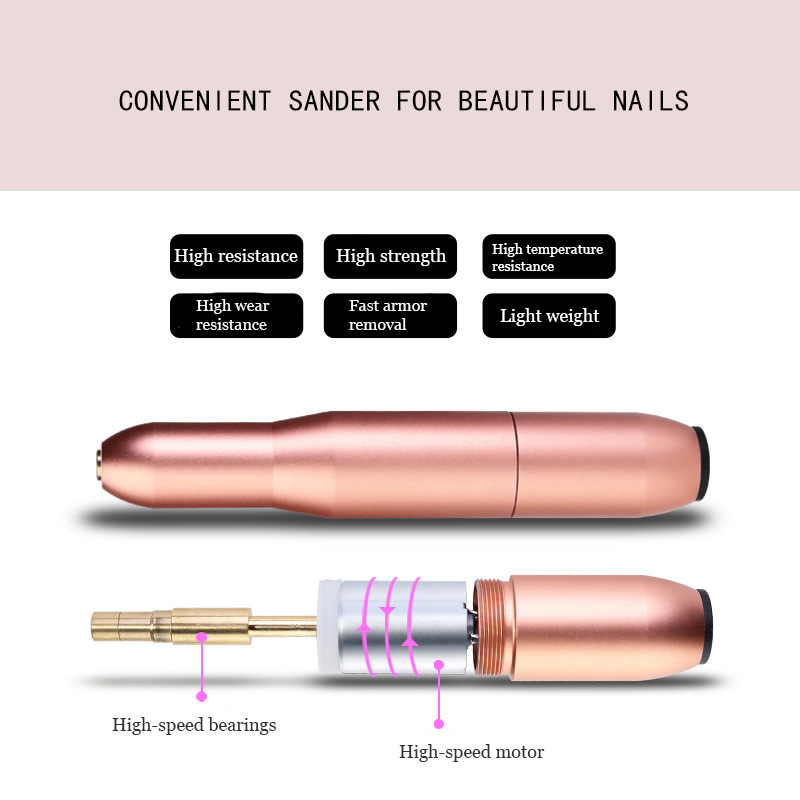 Nail Polisher Grinder Sander Pedicure Manicure Nail Art Tools Kit USB Electric Nail Drill Machine Manicure Mini Portable Strong