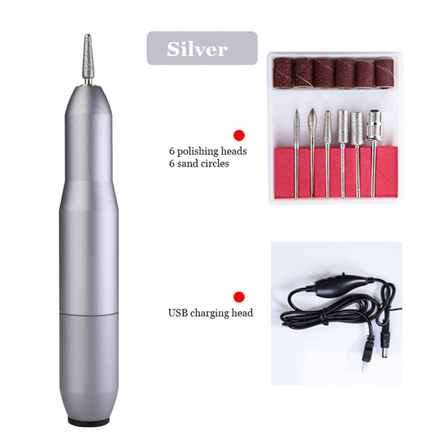 Nail Polisher Grinder Sander Pedicure Manicure Nail Art Tools Kit USB Electric Nail Drill Machine Manicure Mini Portable Strong