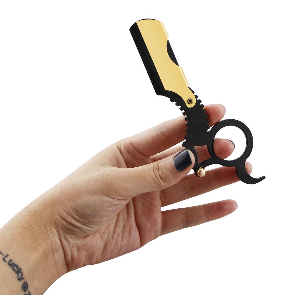 Manual Men's Shaving Tool Hair Removal Hairdresser Haircut Straight Edge Steel Barber Razor Folding Shaving Knife Without Blade