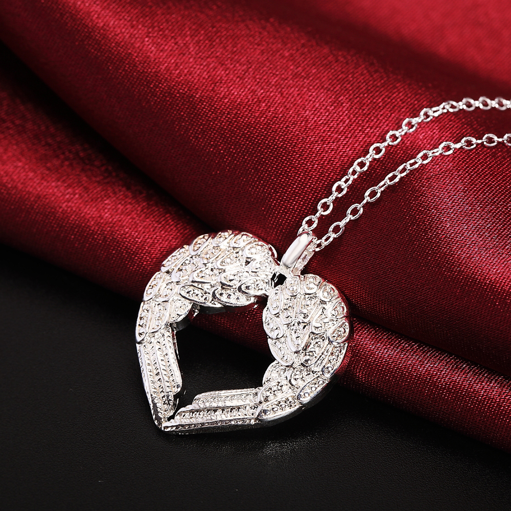 925 Sterling silver Necklace jewelry wedding Popular Hot sell Beautiful fashion Elegant charm Angel wings pretty Lady