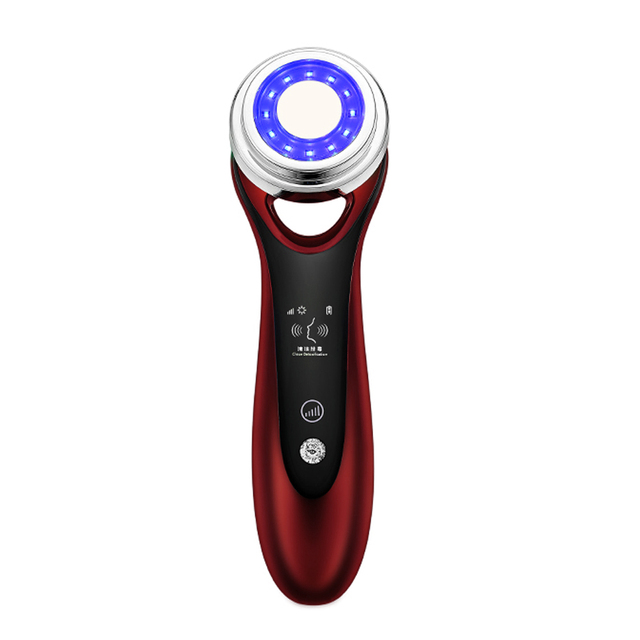 Beauty Instrument Face Lifting Heat Red Blue Light Face Cleaner Deep Cleansing Home Skin Care Device Face Massager
