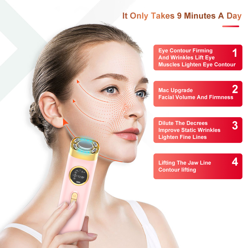 4 in1 radio mesotherapy electroporation radio frequency lifting skin rejuvenation wrinkle removal LED photon massager