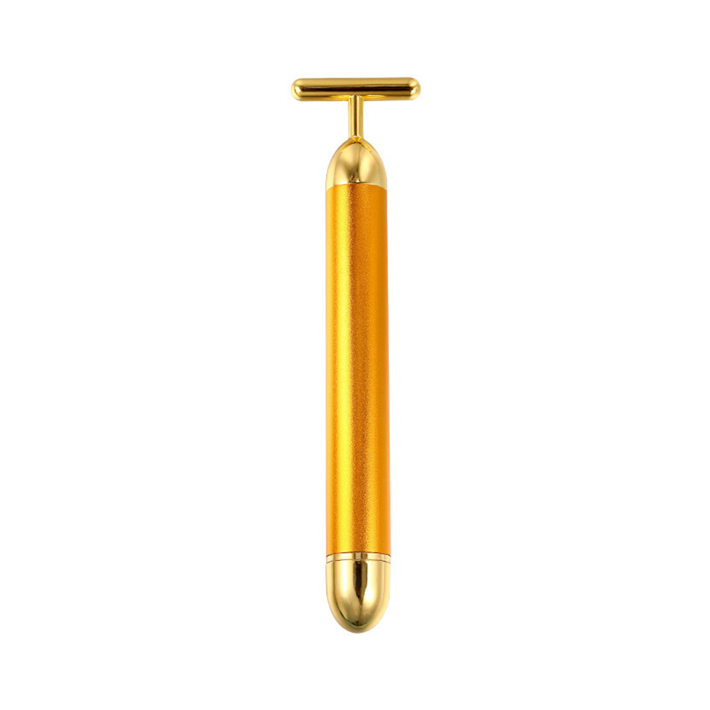 Beauty Bar 24K Golden Facial Massager Roller T-Shape Electric Lift Skin Tightening Face Massage Vibrating Energy Care Eye Neck
