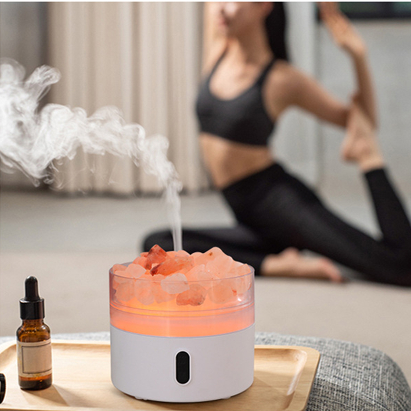 Crystal Stone USB Aroma Essential Oil Diffuser Humidifier with Warm Lamp for Home Appliances Electric Aromatherapy Mist Maker