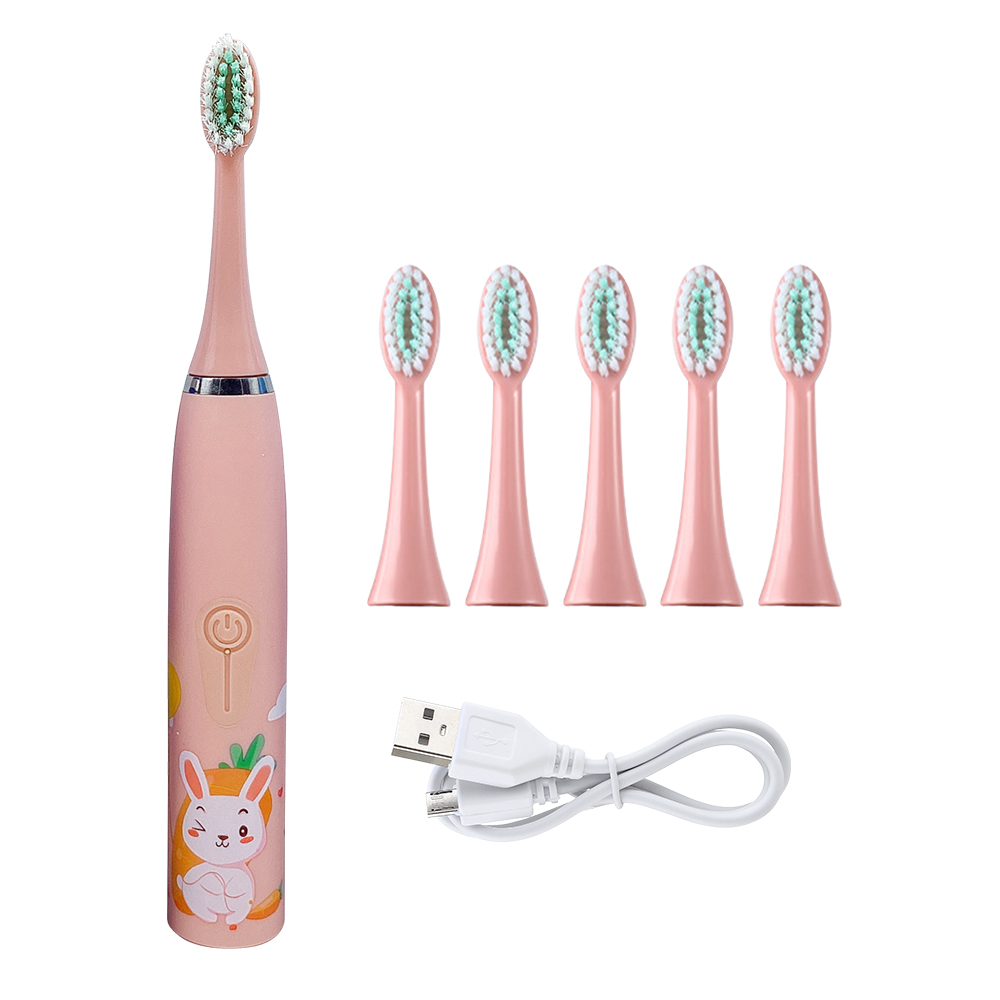 Electric Toothbrush Sonic For Children Toothbrush Usb Cartoon  Kids With Replace Toothbrush