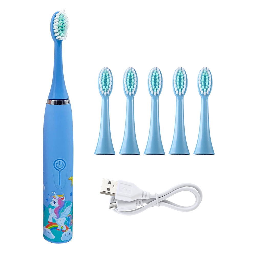 Electric Toothbrush Sonic For Children Toothbrush Usb Cartoon  Kids With Replace Toothbrush