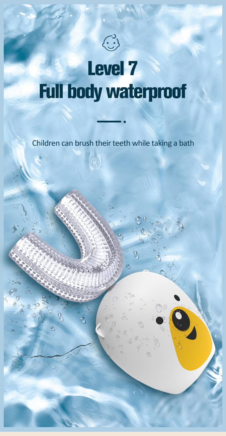 Electric Toothbrush for Kids Children Automatic Sonic U Shaped Brush Head  Smart 360 Degrees