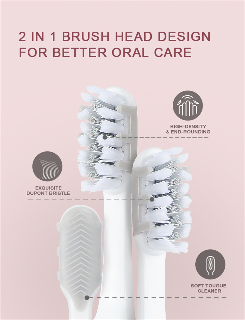 Sonic Electric Toothbrush Waterproof  Cover Smart Timer Soft Bristle