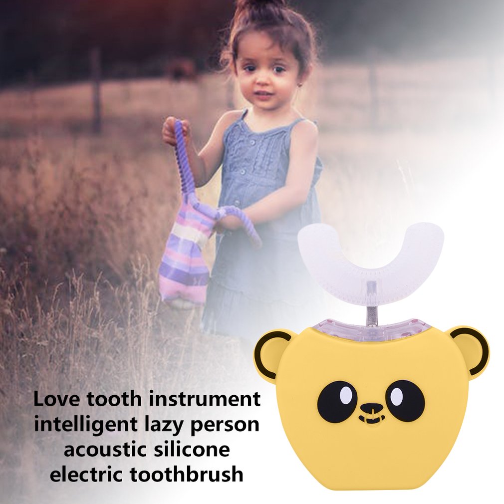 360 Degrees Kids Sonic Electric Toothbrush Music Silicon Automatic Ultrasonic Teeth Tooth Brush Cartoon Pattern Children