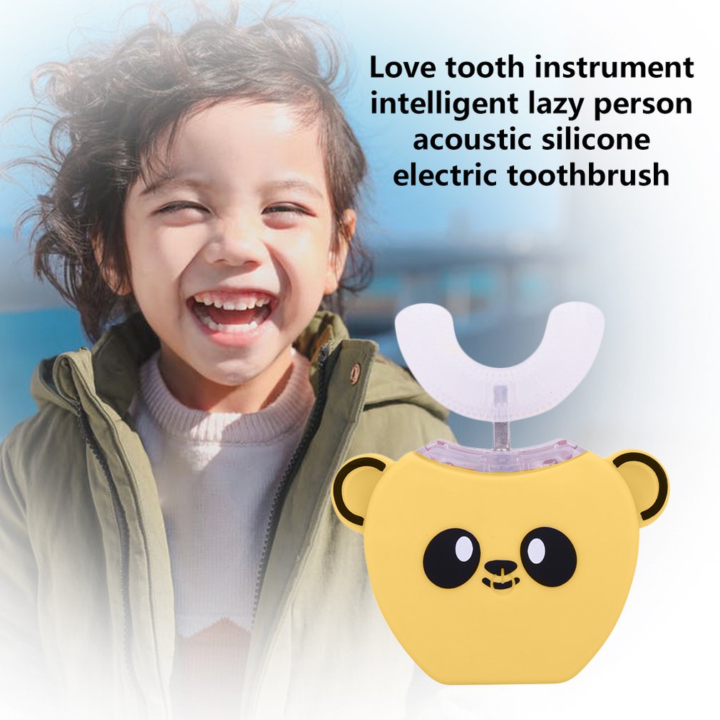360 Degrees Kids Sonic Electric Toothbrush Music Silicon Automatic Ultrasonic Teeth Tooth Brush Cartoon Pattern Children