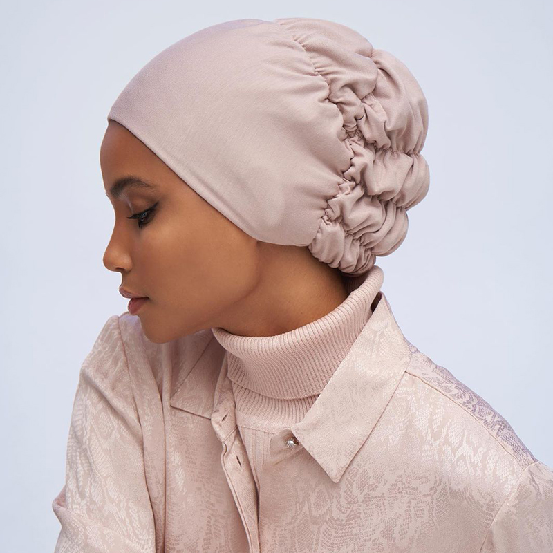 Folds muslim women elastic tie jersey hijab underscarf caps soft cotton head wrap turban bonnet islamic headscarf turbante