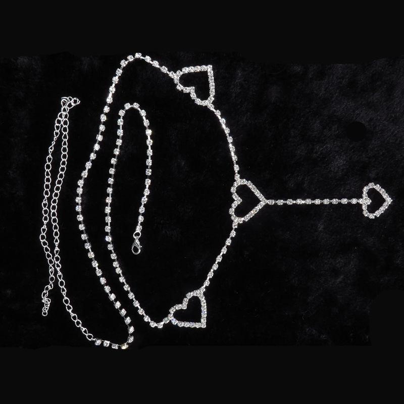 NewVintage Flash Drill Heart Waist Chain Cute Bling Bling Night Club Disco Belt Rhinestone Heart To Heart Belts