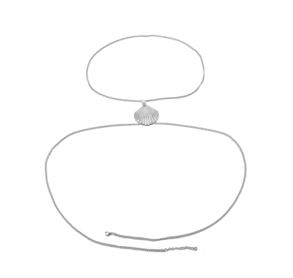 Sandy Beach Party Pearl Simple Cross Shell Chest Bra Chain Wedding Women Body Waist Chain Girl Necklace Accessories Jewelry