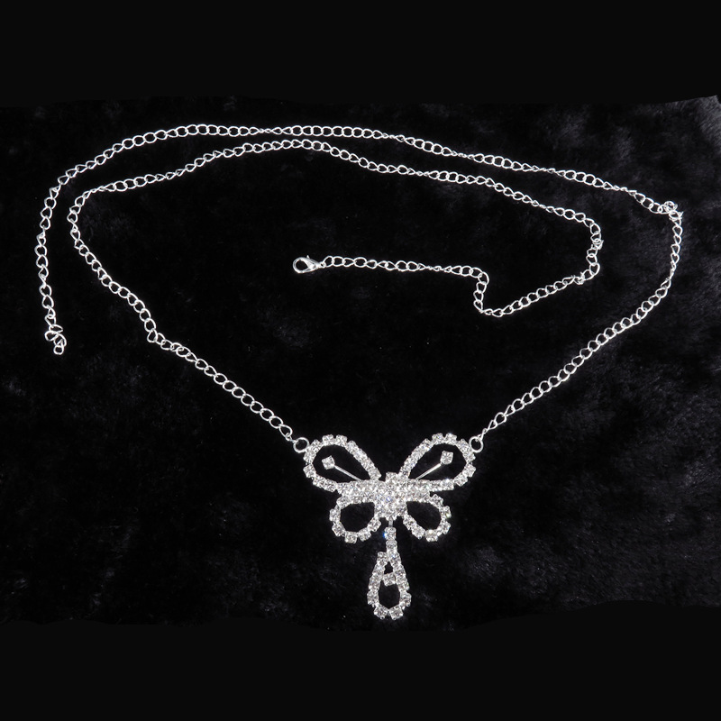 Sweet Crystal Butterfly Water Drop Waist Chain for Women Cute Club Party Sexy Belly Chain Jewelry Accessories