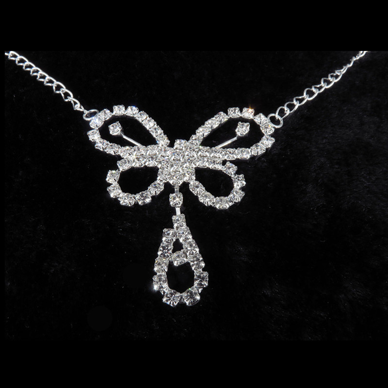 Sweet Crystal Butterfly Water Drop Waist Chain for Women Cute Club Party Sexy Belly Chain Jewelry Accessories
