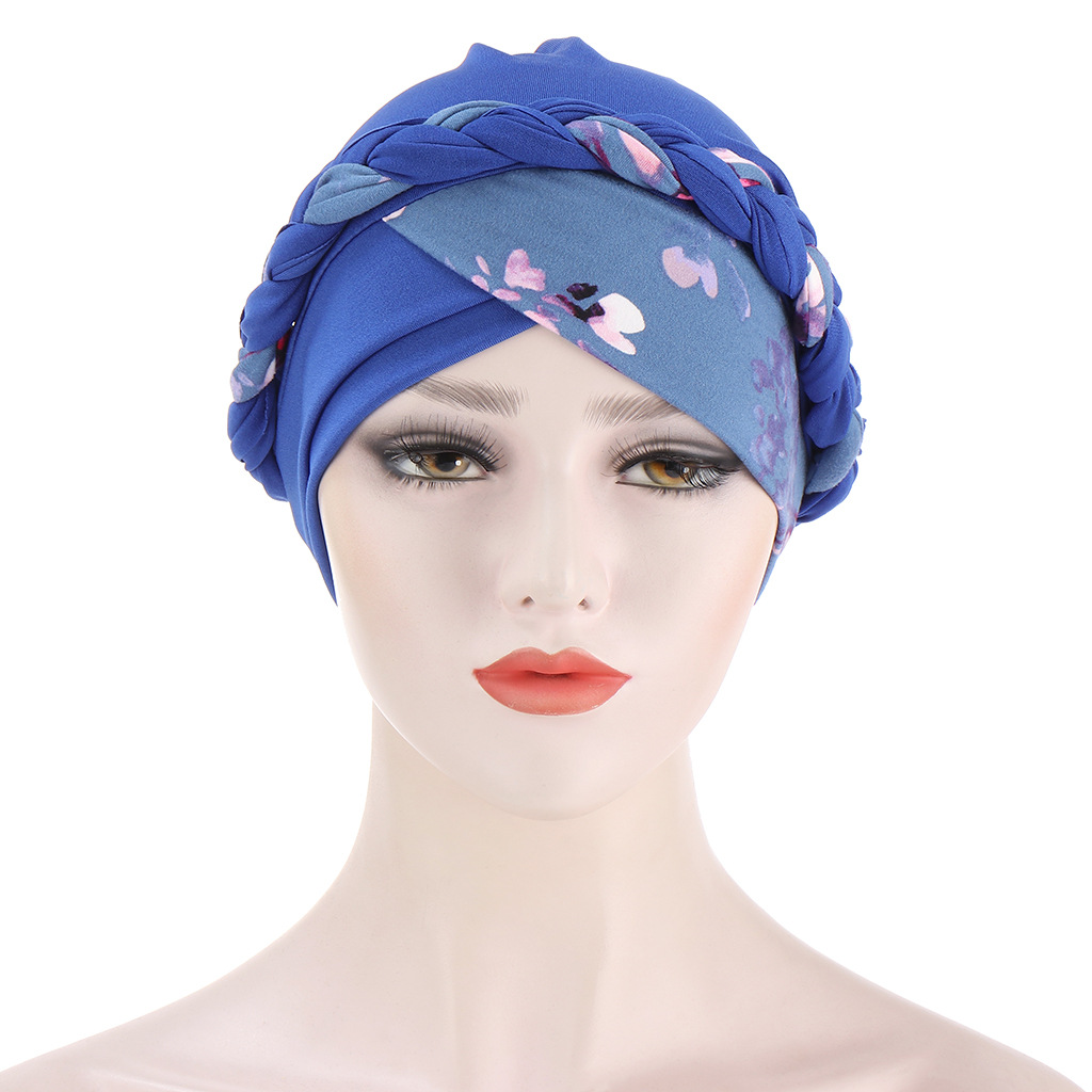 Muslim hijab hat leopard print parquet short braid fashion comfortable hijab hat