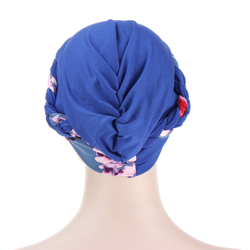 Muslim hijab hat leopard print parquet short braid fashion comfortable hijab hat