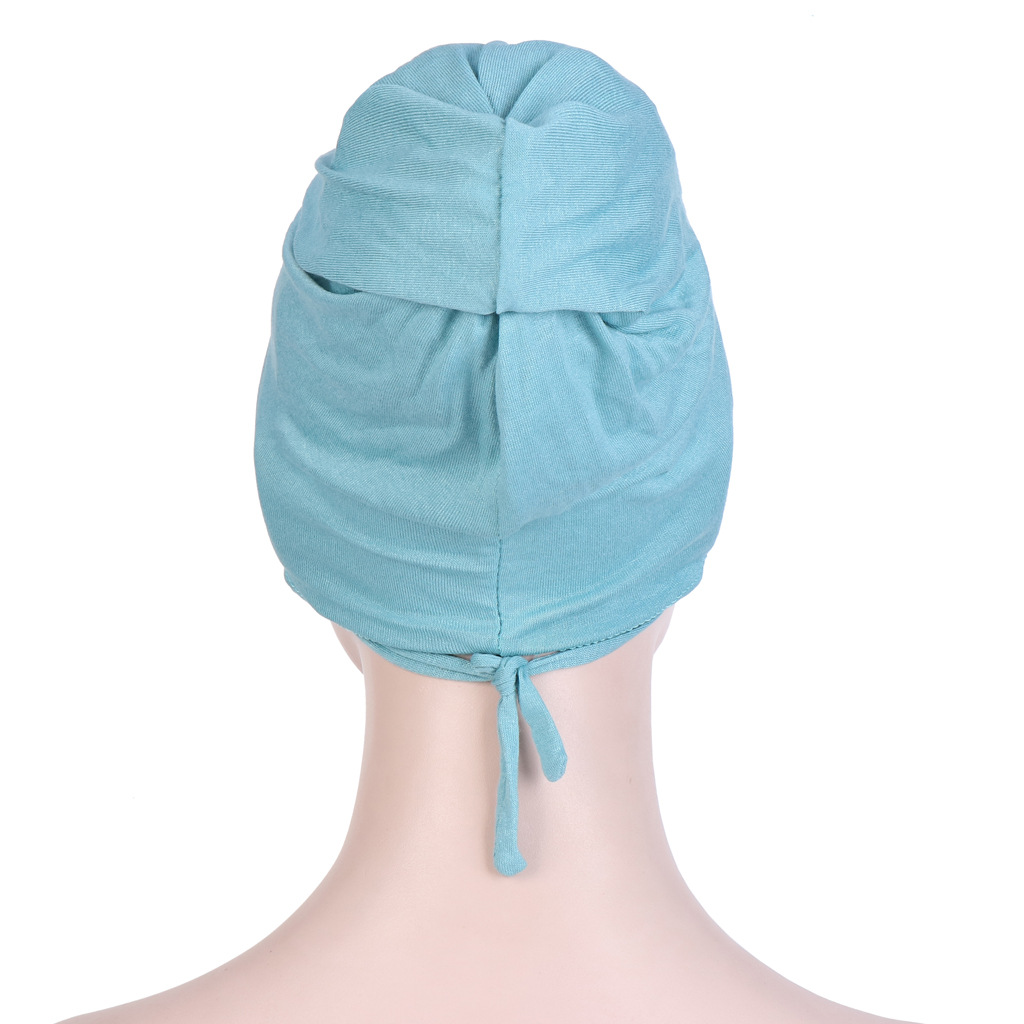 Muslim bottoming hat elastic cloth mercerized cotton straps forehead cross Indian hat can hide hair turban hat