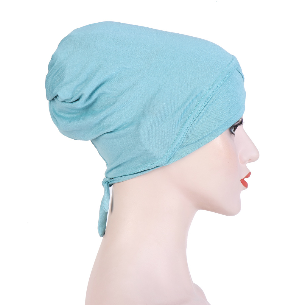 Muslim bottoming hat elastic cloth mercerized cotton straps forehead cross Indian hat can hide hair turban hat