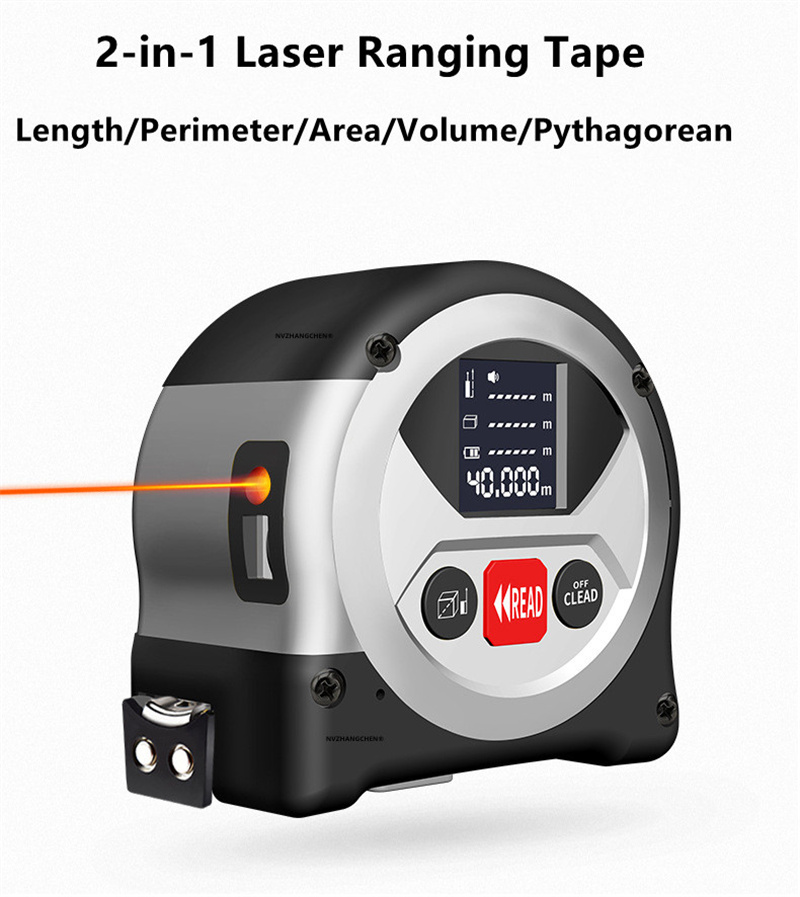 Distance Meter Digital Display Laser Rangefinder Measuring Laser Tape Electronic Roulette USB Charge Home Improvement Tool