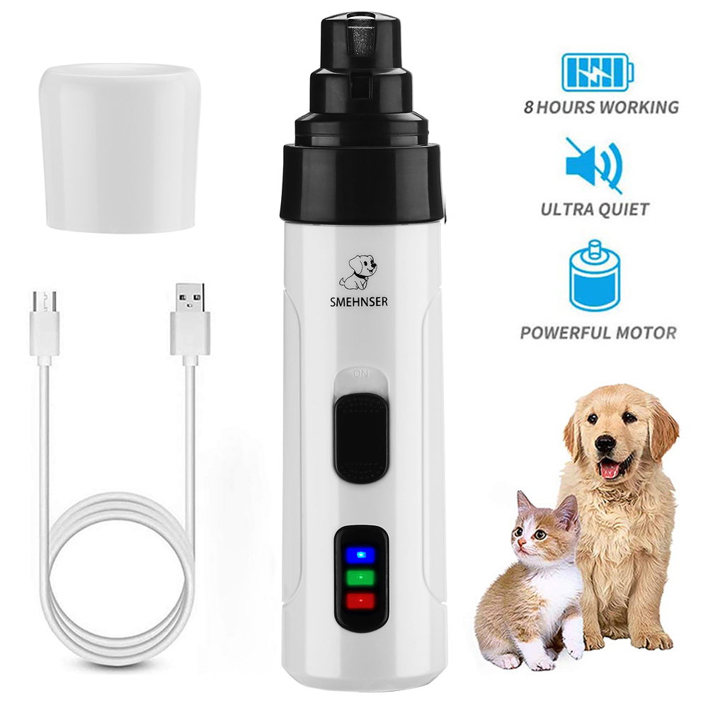 Electric Dog Nail Clippers for Dog Nail Grinders USB Rechargeable Pet Quiet Cat Paws Nail Grooming Trimmer Tools