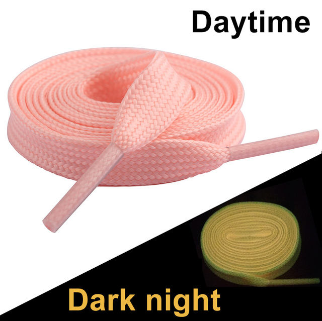 1 Pair Luminous Shoelaces for Flat Sneakers Canvas Sport Basketball Shoes Unisex In The Night Glowing Fluorescent Laces 120cm
